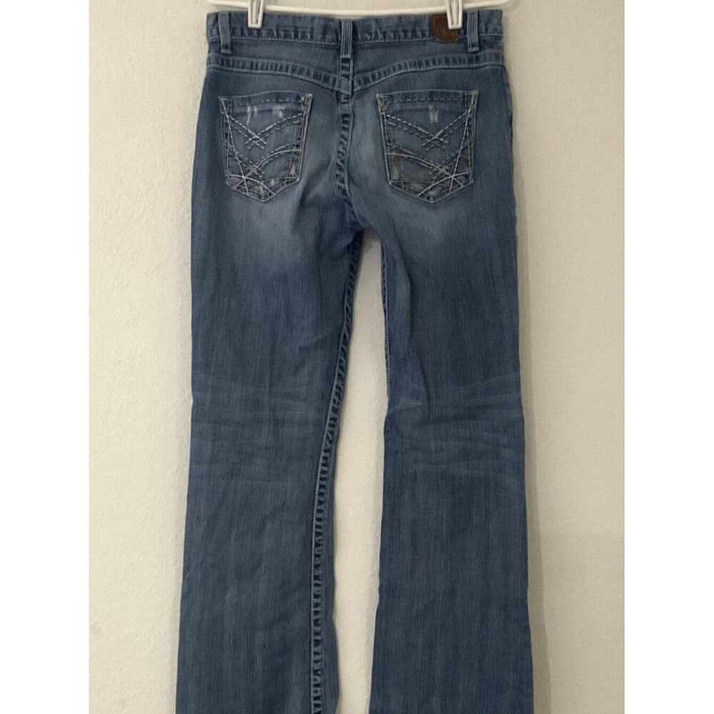 BKE Buckle Women’s Bootcut Jeans Thick Stitch Distressed Medium Wash Size 29x31.